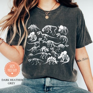 Dinosaur Skeleton T-Shirt - Dinosaur Skeleton Shirt - Dino Shirt - Dinosaur Lover Gift - Dinosaur Tee - Paleontology Tee - Comfort Colors