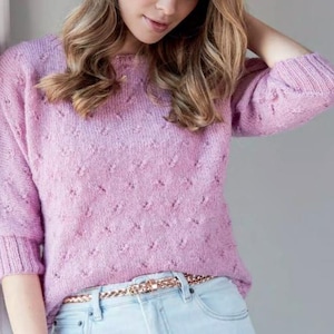 Knitting Pattern for Ladies Double Knit Jumper – Instant PDF Download