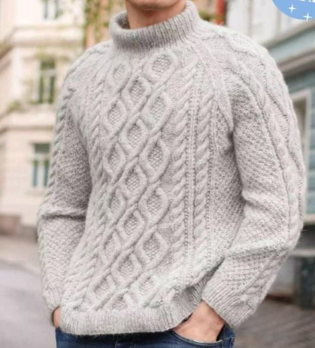 Mens Aran Cable Jumper – Knitting Pattern - Instant PDF Download - Etsy