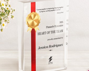 Personalized Acrylic Plaque | Excellence in Leadership Award | Boss Desk Gift