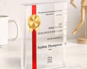 Custom Clear Acrylic Award | Rising Star Trophy | Top Sales Achievement Gift