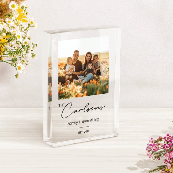 Familienporträt | Gastfamilie Geschenk | Gigi Geschenk | Tolles Oma Geschenk | Beziehungs Geschenke | Haustier Porträt der Familie | Acrylglas Plakette |F01