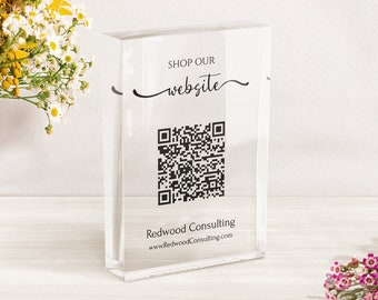 Customizable QR Code Sign: Acrylic Business Promotion Display