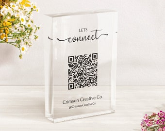 Customizable QR Code Sign: Clear Acrylic Business Promotion