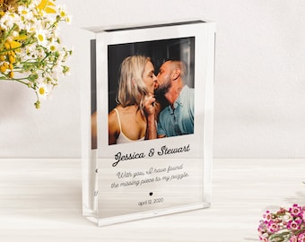 Acrylic Photo Block | Couples Gift | Relationship Gifts | Personalized Photo | Anniversary Gift | Photo Glass Ornament | L02