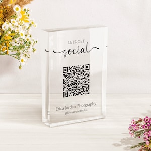 Social Media Sign | Personalized Business Sign with Instagram QR Code | Event Sign | Shop Promotion