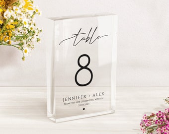 Acrylic Wedding Table Numbers: Modern Calligraphy Reception Decor