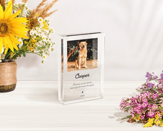 Dog Memorial Plaque, Acrylic Photo Block, Dog Sympathy Gift | P02