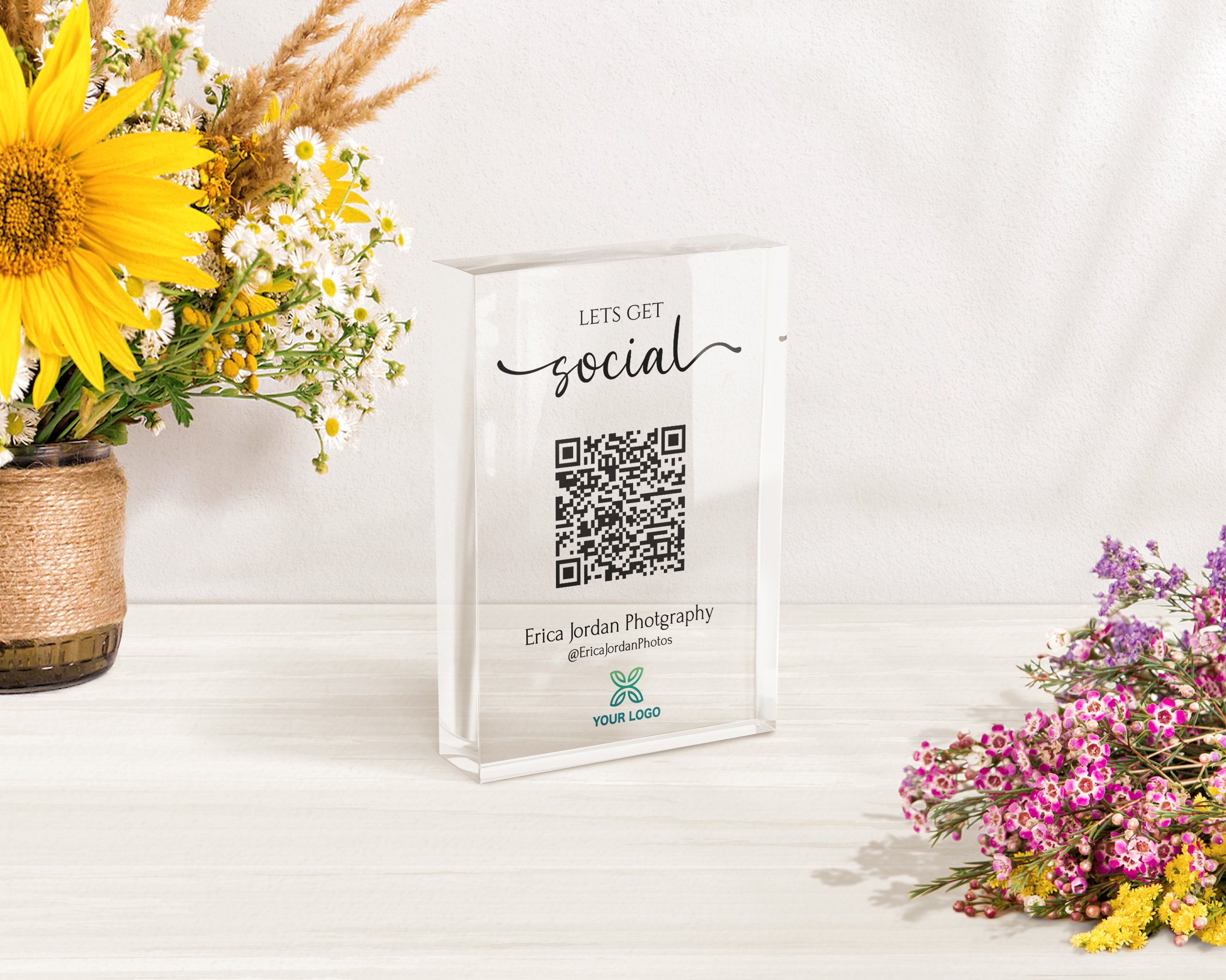 Customizable QR Code Acrylic Sign: Small Business Promotion - Etsy