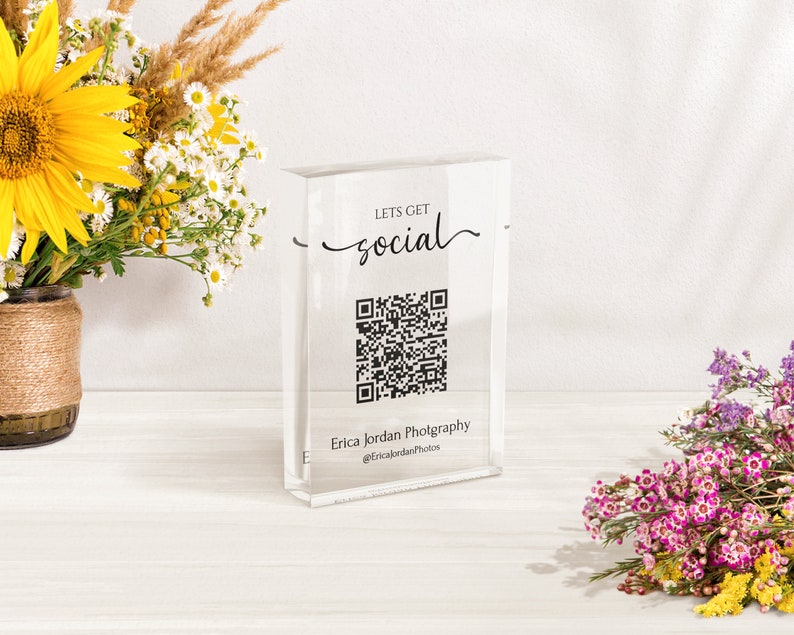Customizable QR Code Acrylic Sign: Small Business Promotion - Etsy