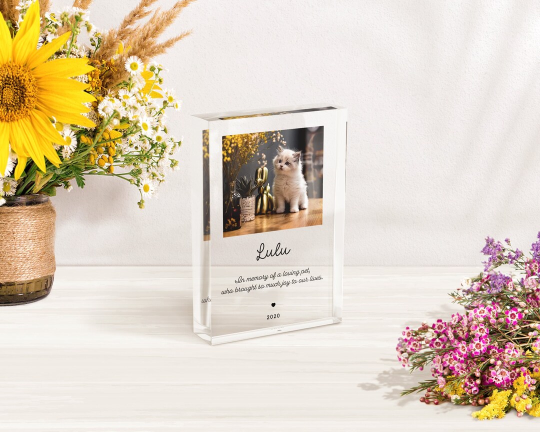 Personalized Memorial Cat Acrylic Plaque - Memorial Gift Idea For Cat Owner - Forever In My Heart main image 1