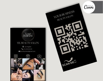 Instagram Business Card Template, DIY Canva Template, IG Business Cards, Beauty Business Card, Editable Canva for Small Business