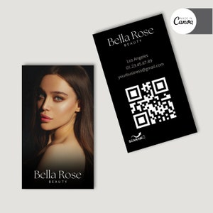 Carte de visite Instagram personnalisable | Modèle Canva digital modifiable | Esthétique professionnelle minimaliste