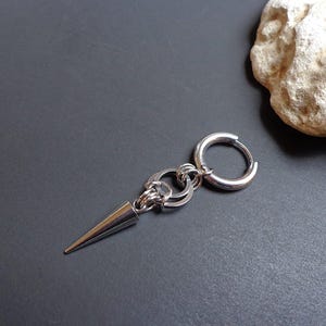 Spike MONO earring, Men&#39;s earring, Dangle earrings for men, Geometric earring, Stainless steel earring, Modern earring men, Unisex