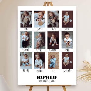 Meilensteinposter, Geburtstag, Mein erstes Jahr, Babyposter, personalisiertes Poster