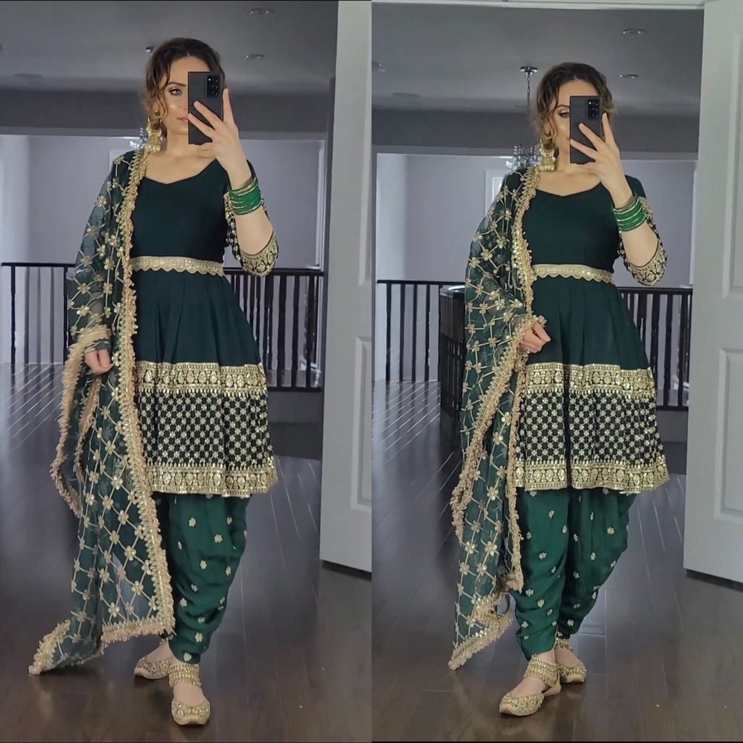 Light Green Belted Dhoti Salwar