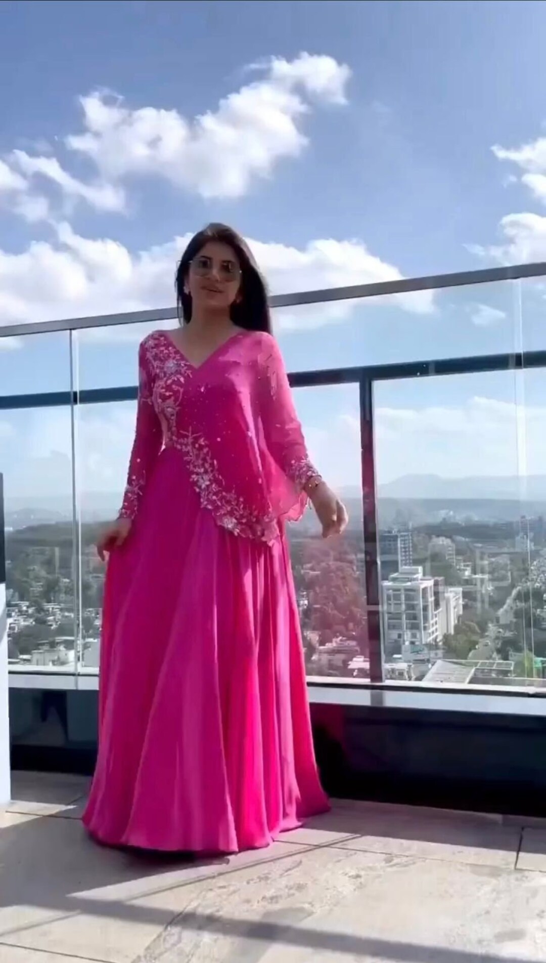 traditional-wear-long-gown-for-women-georgette-gown-with-thred