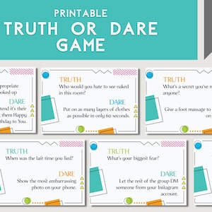 Truth or Dare Printable Party Game | Drinking Game |Party activity  | For Adults | Fun Games | Bachelorette Truth or Dare Game