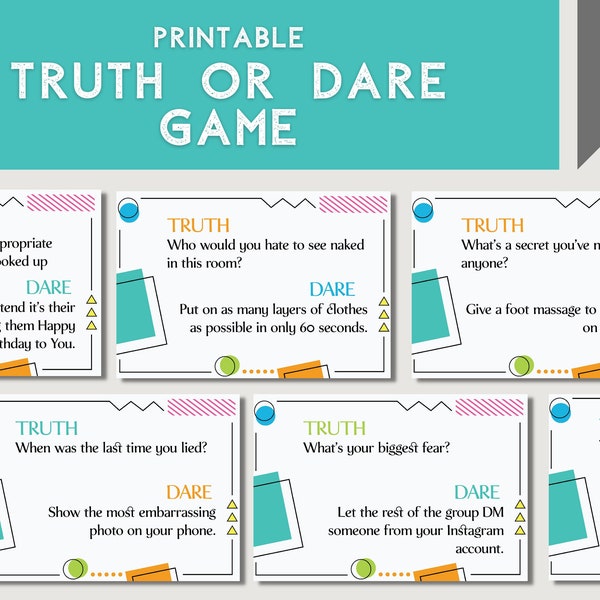 Truth or Dare Game Etsy