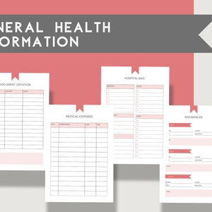 Printable Medical Health Care Planner, Medical Binder, Healthcare ...