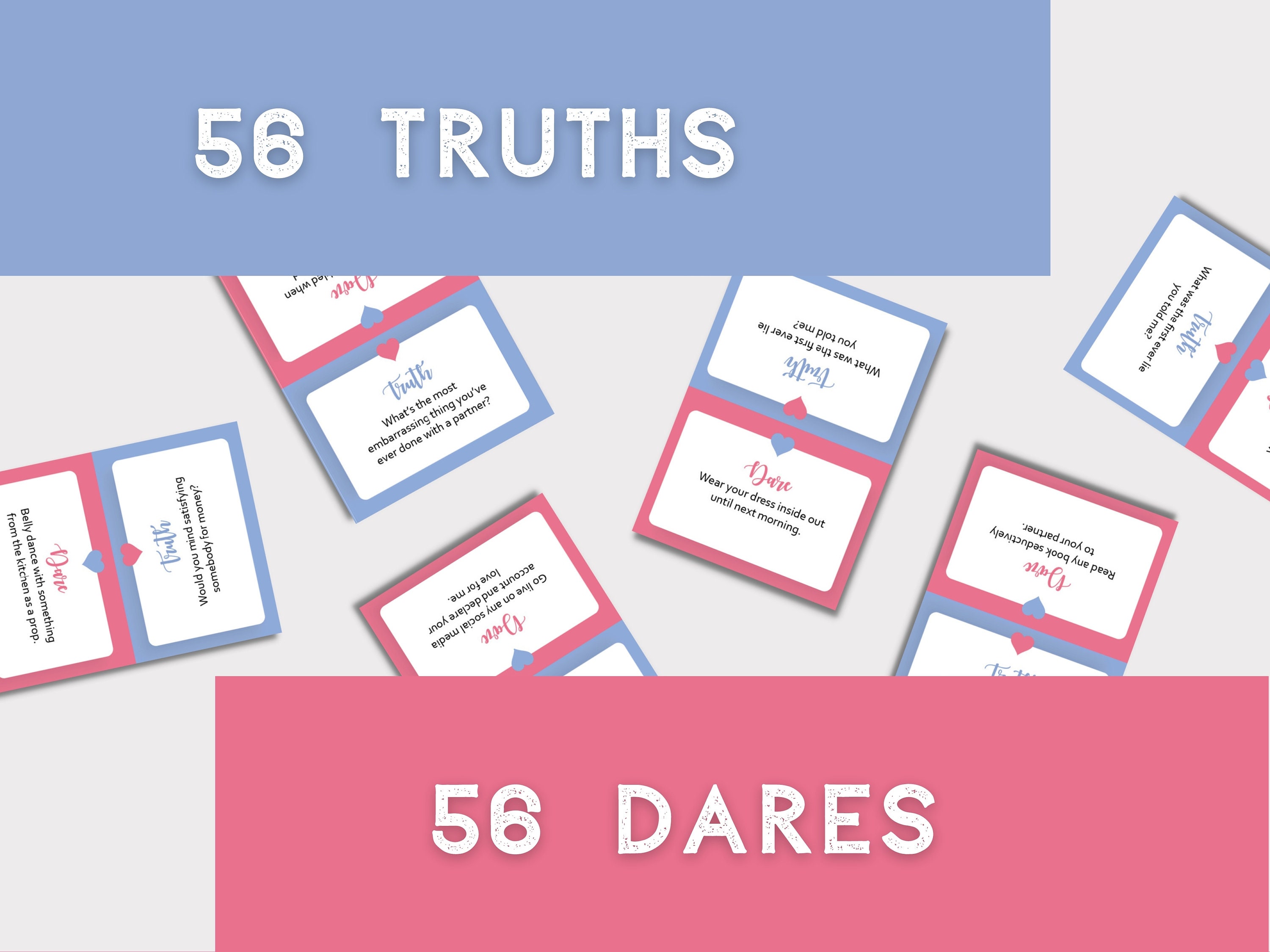 Printable Couples Truth or Dare Card Game, Game for Couples, Date Night ...