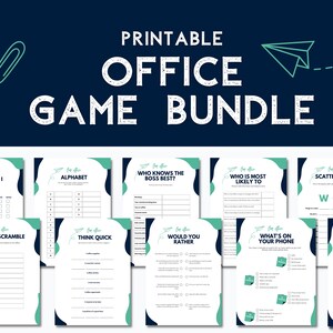 Printable Office party games, Games for work, work party games, teambuilding games, icebreakergames, fun work party, office games, retreat