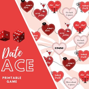 Downloadable printable couples game: Sexy date night game for couples. Romantic game, couples card game, couple drinking game, date night.