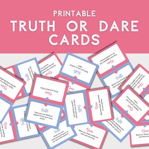 Printable Couples Truth or Dare Card Game, game for couples, date night game, gift for anniversary, card date activity, intimacy game
