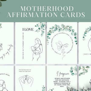 Affirmationskarten für Mütter zum Ausdrucken, neue Mutter Geschenkidee, Muttertag, Selbstpflege für Mütter, postpartale Geschenke, Muttertagskarten