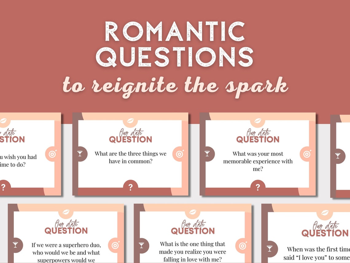 Printable 126 Conversation Starters for Couples, Date Night Card Game ...