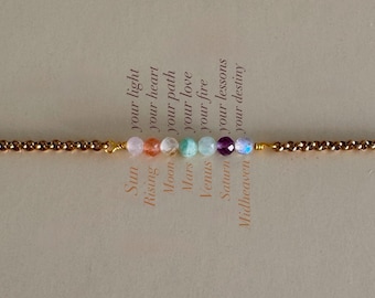 Personalisiertes Geburtshoroskop Armband: Edelstein Astrologie Schmuck