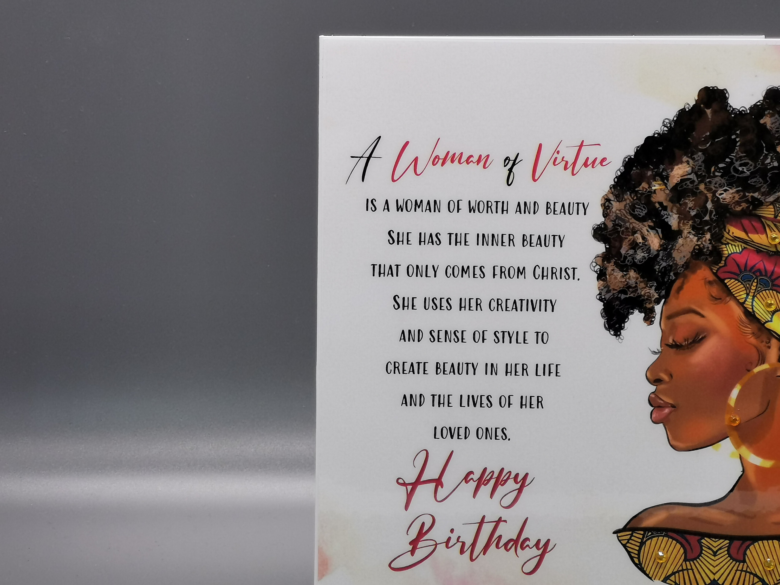 Woman of Virtue - Black Woman, Happy Birthday, Black Greeting Card
