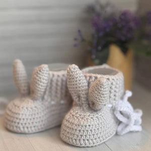 Crochet Baby Bunny Booties Pattern, Newborn Shoes (PDF Pattern, ENGLISH)
