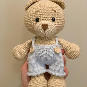 PRONTO BRINQUEDO Ursinho de pelúcia de crochê amigurumi brinquedo feito à mão