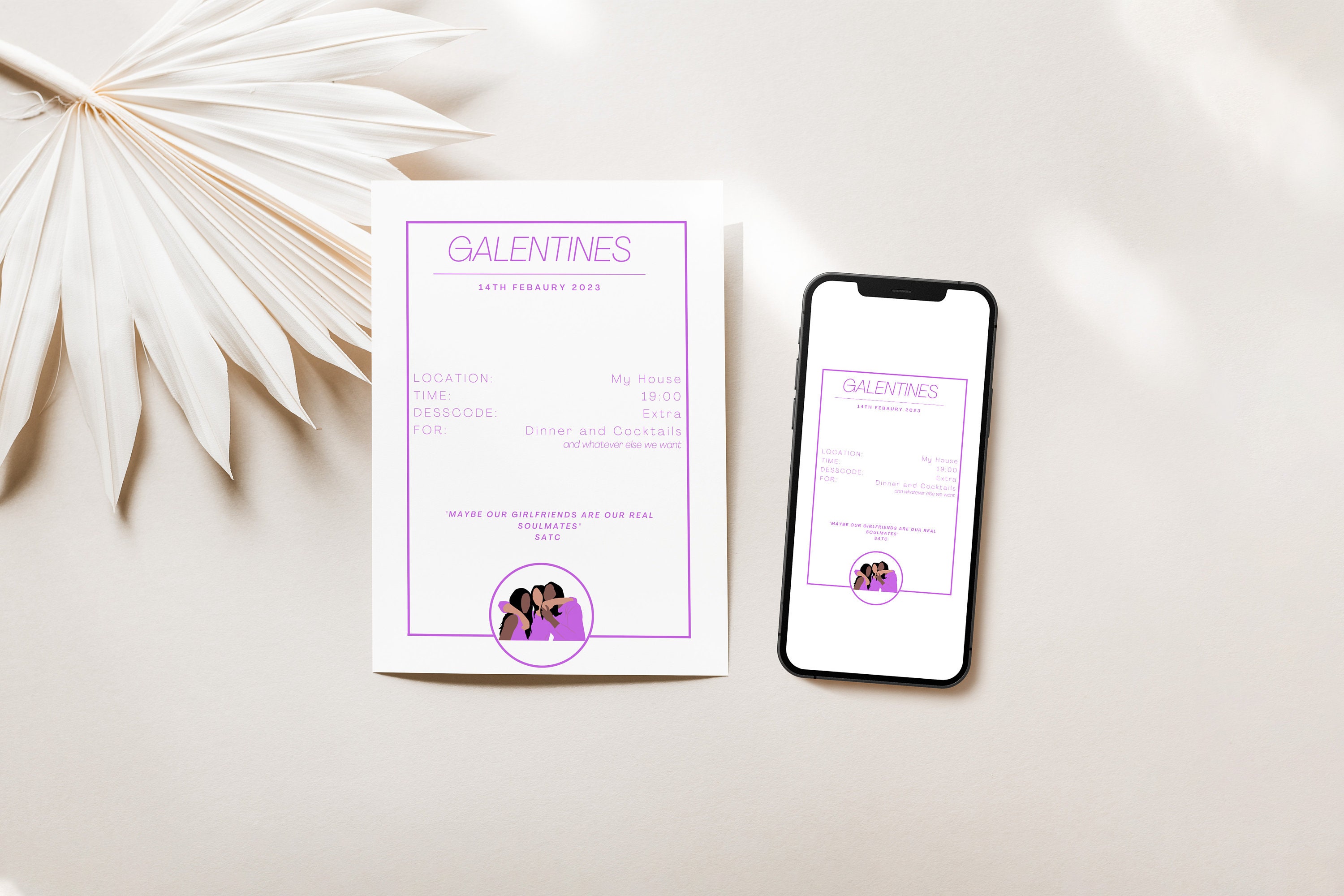 Girls Night Invitation Template Dinner Party Invite Girls Invitation ...