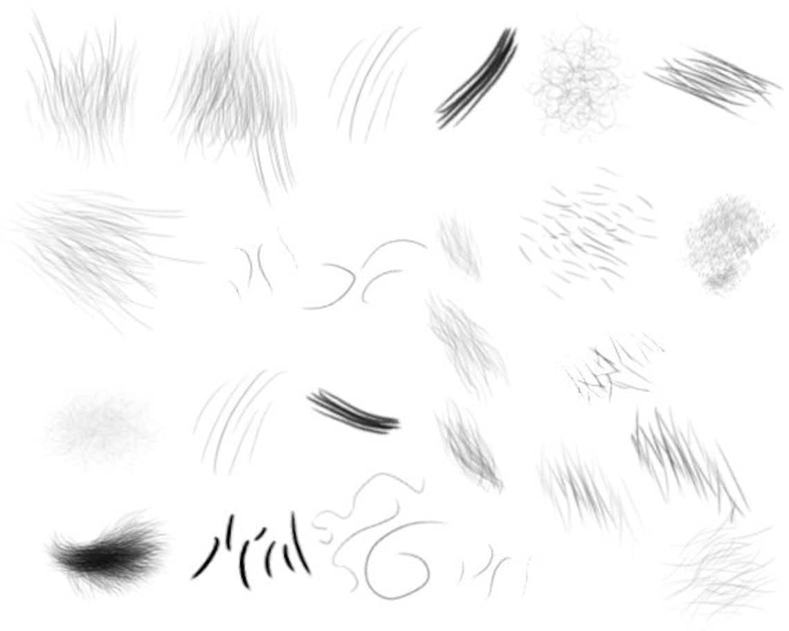 25 Body Hair Brushes for Hair Texture Digital Brush Set Etsy