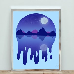Printable night mountain