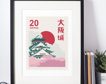Art Print, Digital Art Print, Japan, Stamp, Temple, Cute Art, Walldecor, Wallpaper, Download, PDF