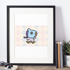 Minimalistic Art Print, PDF, Download, BTS, Kpop, Mang, cute, Walldecor