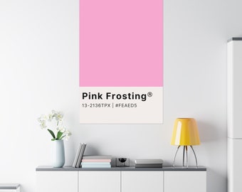 Pink Frosting Poster, Canvas Wall Art, Music Wall Art, Aesthetic Room Décor, Vintage Art Print, Wall Print