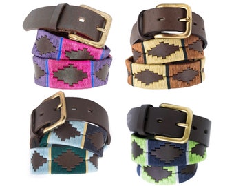 Argentine Polo Belt, Hand Woven Leather belt, Unisex Fashion 1027