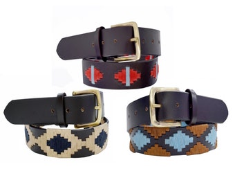 WeavingCraft Hand Woven Argentine Leather Polo Belt: Unisex Fashion 1040
