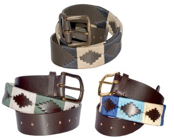 Cintura polo in pelle argentina intrecciata a mano WeavingCraft: cintura alla moda unisex 1023