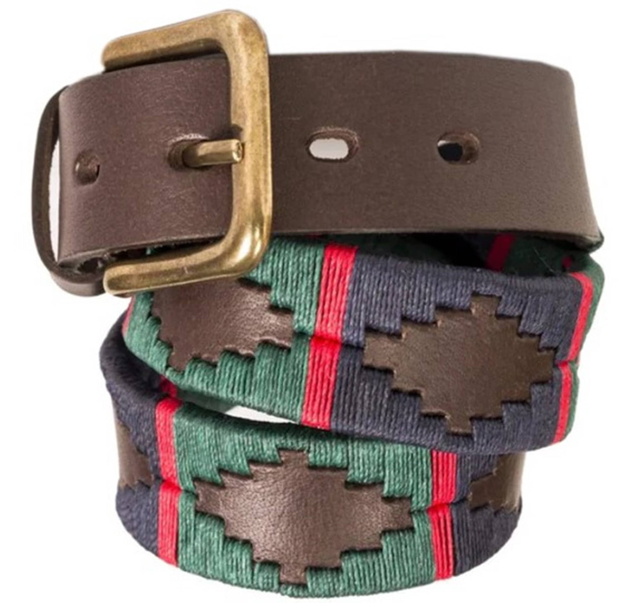 Vintage Argentine Polo Belt Multicolor Braided Leather Preppy Equestrian Lussoro Polo Belt 100% Leather Embroidered Unisex Gaucho  main image 3