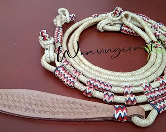 WeavingCraft Handgjorda Romal-tyglar i råhud: Flätat ridrep för ranchbruk 183