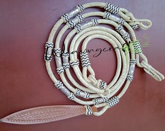 WeavingCraft Handgjorda Romal-tyglar i råhudläder: Flätat ridrep för ranchbruk 310
