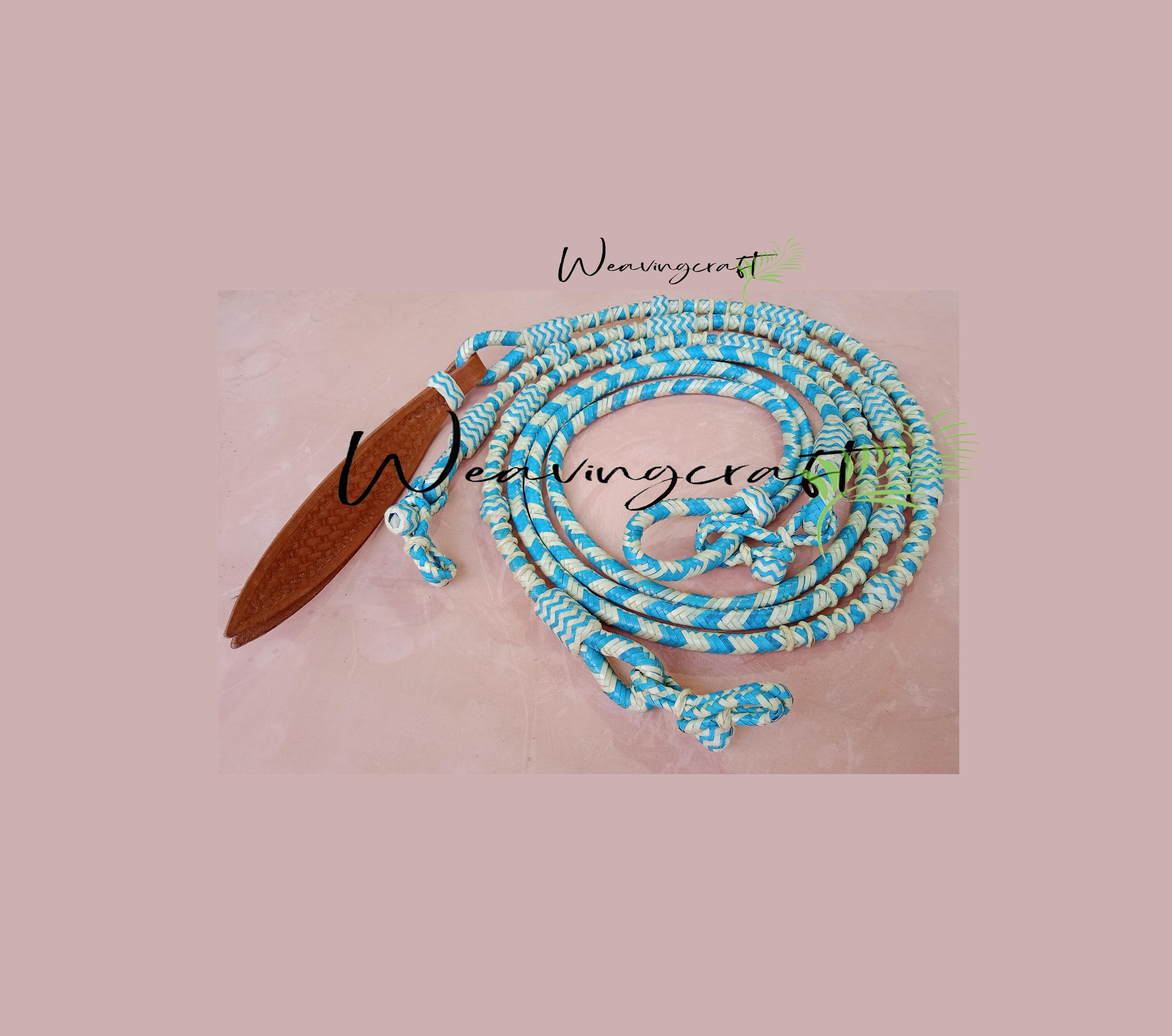 Handmade Rawhide Rope Weavingcraft Handmade Turquoise Rawhide Romel Romal Reins: Braided ...