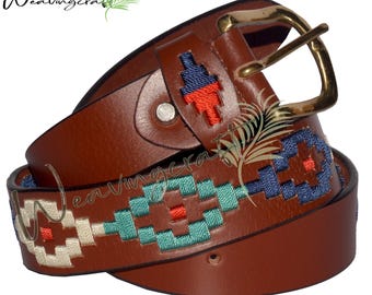 WeavingCraft Handvävt argentinskt polobälte: Unisex läderbälte RSI1112