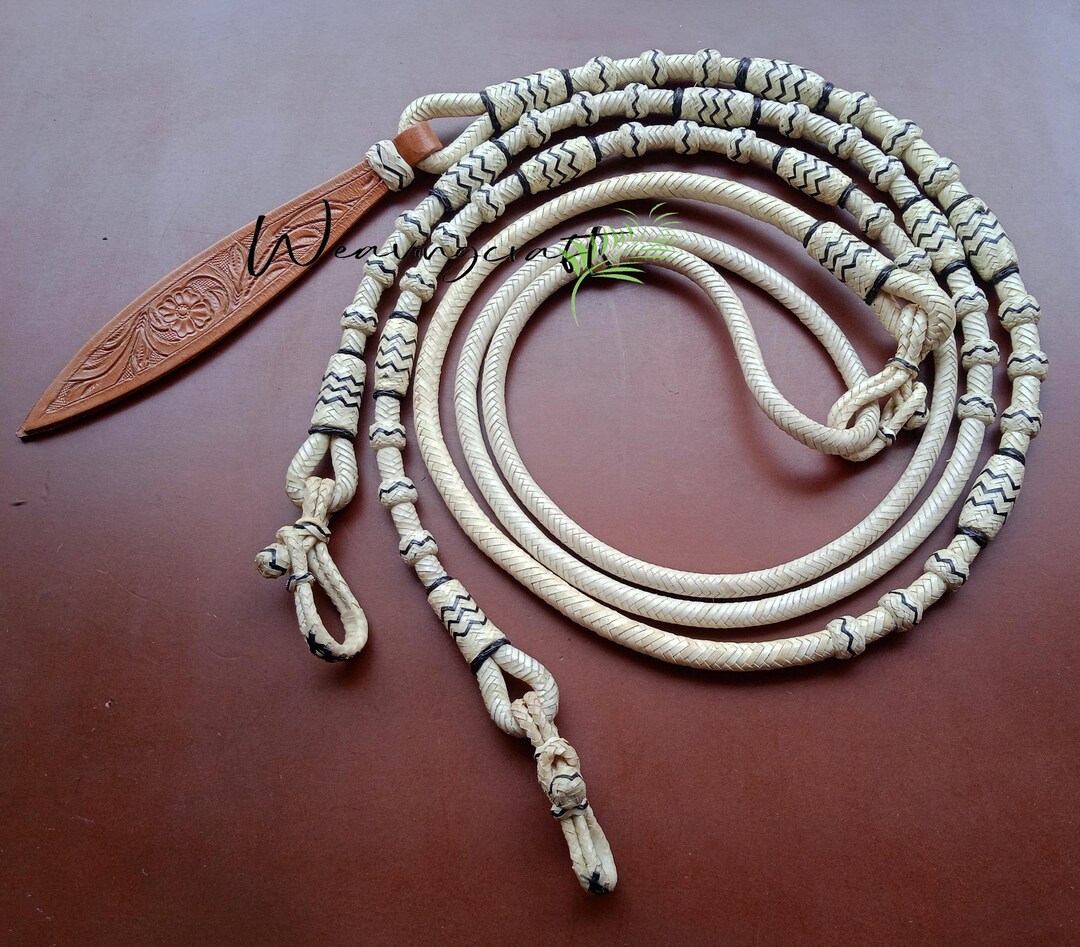 Handmade Rawhide Rope Handmade Braided Rawhide Romal Reins: Equestrian Ranch Rope Tooling - Etsy