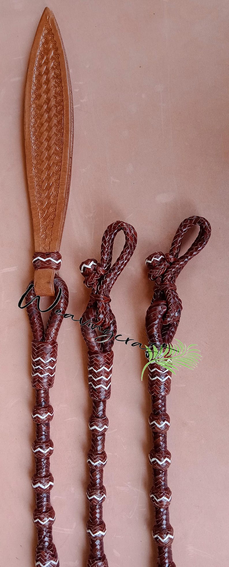 Handmade Rawhide Rope Handmade Braided Rawhide Show Romel Romal Reins: Cherry Chestnut ...